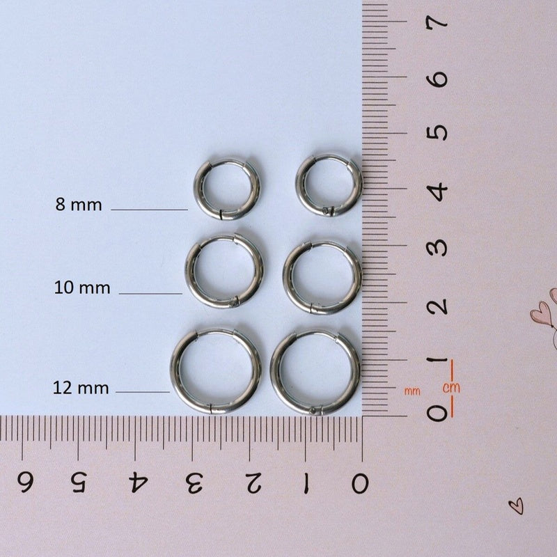 Minimal Steel Earring Set - 6 Pieces in Gold and Silver