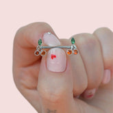 Steel Nipple Piercing with Coloured Cherry - Silver Colour Cherry Piercing Fruit