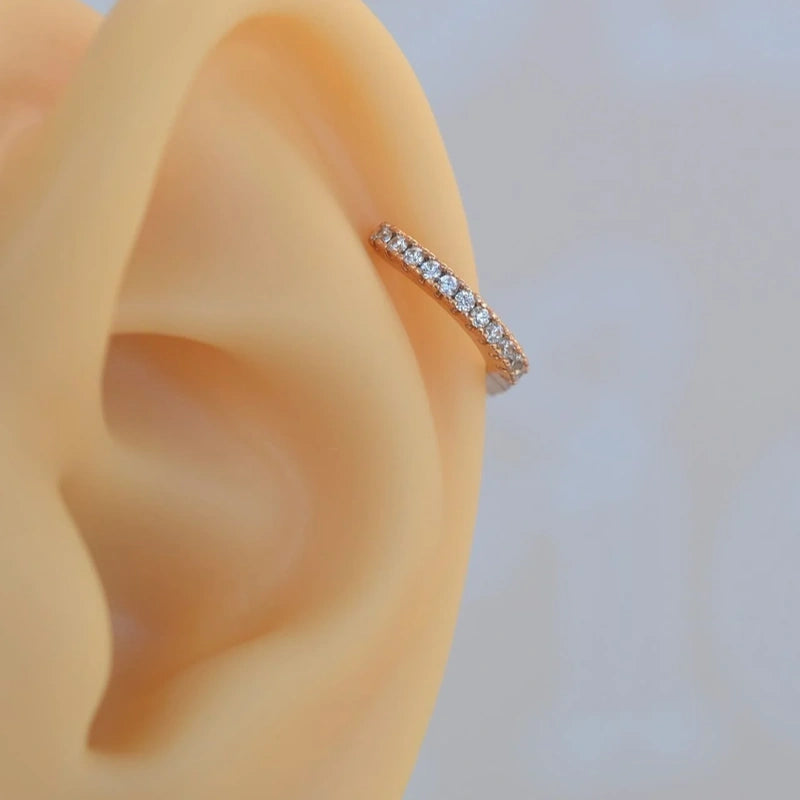 Stony Steel Ring Model Helix Piercing for Tragus, Cartilage, and Lobe in Rose Gold Colour