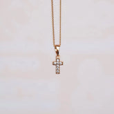 Mini Cross Necklace Minimal Cross Necklace