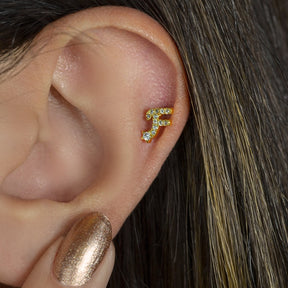 Letter Piercing for Helix, Tragus, Lobe, and Cartilage