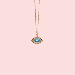 Mini Eye Figured Necklace - Evil Eye Necklace with Minimal Pendant in Silver