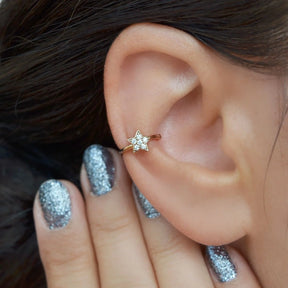 Compression Cartilage Earring Mini Star Ear Cuff