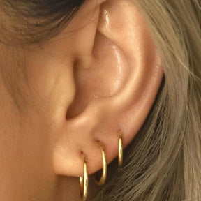 Minimal Steel Earring Set - 6 Pieces in Gold and Silver