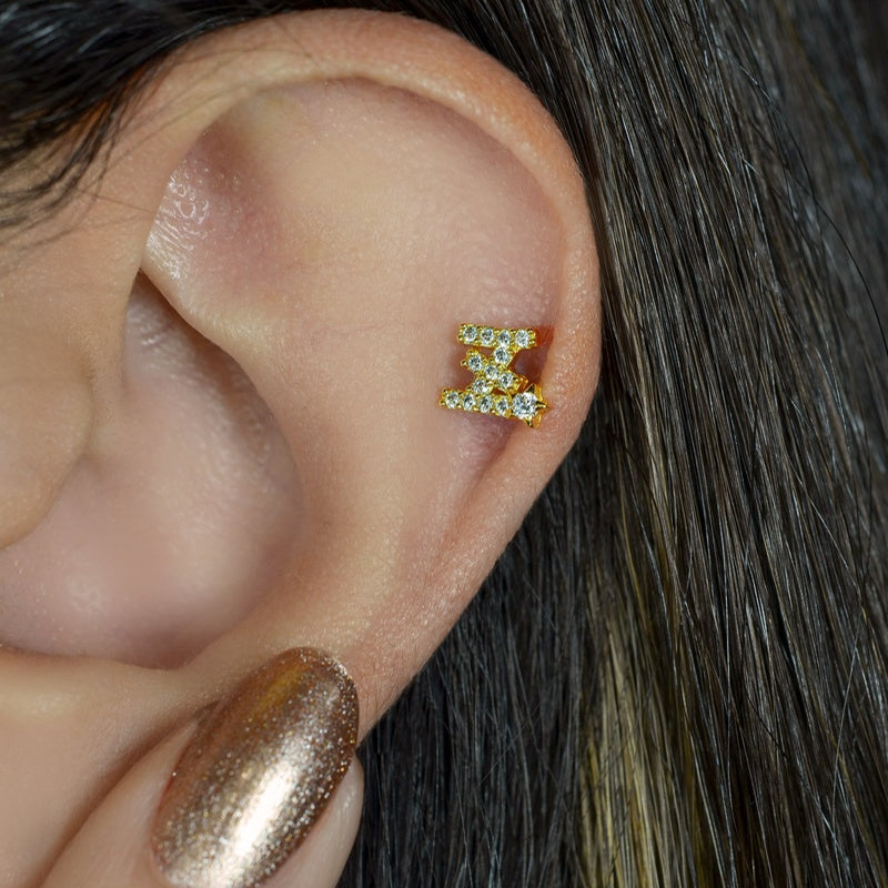 Letter Piercing for Helix, Tragus, Lobe, and Cartilage