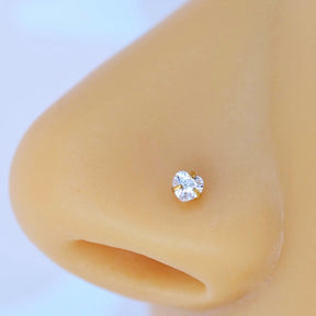 Heart Solitaire Nose Piercing 3mm Gold and Silver  Colour