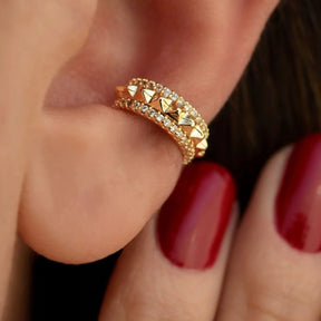 Ring Compression Cartilage Earrings Ear Cuff with Stones