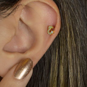 Letter Piercing for Helix, Tragus, Lobe, and Cartilage