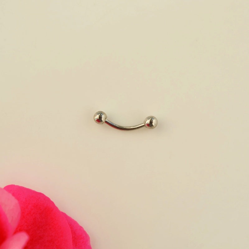 Eyebrow Bar Curved Barbell Vertical Labret Piercing Rook Daith Cartilage Helix Tragus 6mm 8mm 10mm 12mm