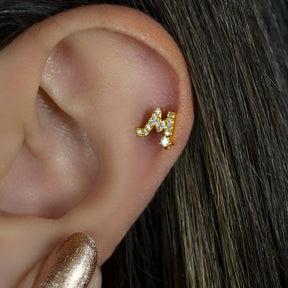 Letter Piercing for Helix, Tragus, Lobe, and Cartilage