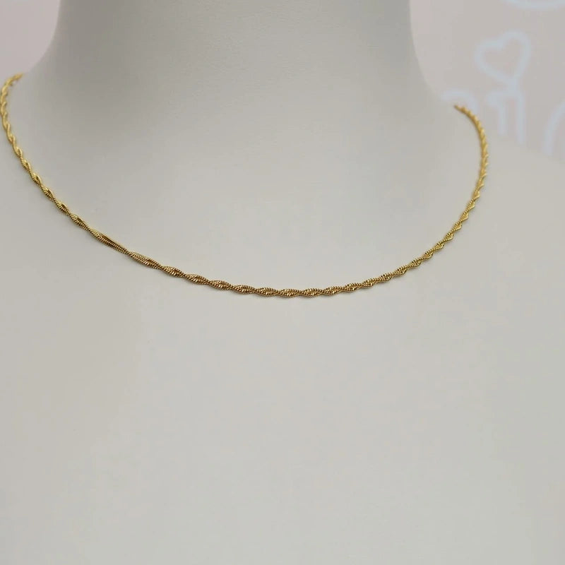 Luminous Rotating Steel Chain Necklace in Silver - 45 cm