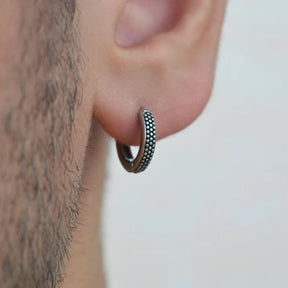 Men's Antique Model Steel Hoop Earrings