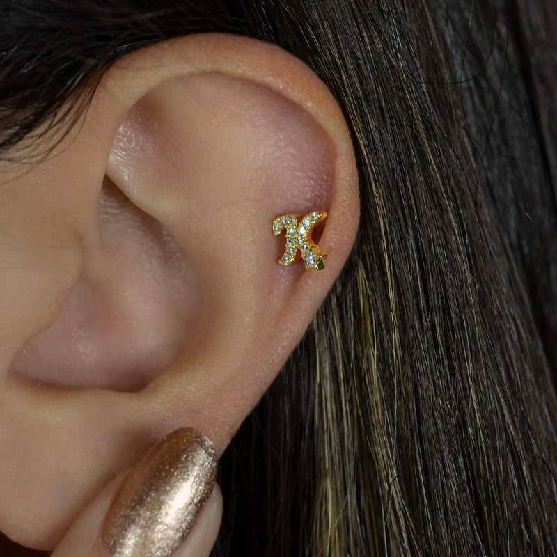 Letter Piercing for Helix, Tragus, Lobe, and Cartilage