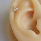 Zircon Butterfly Helix Piercing for Cartilage and Lobe - Silver Colour