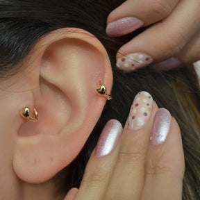 Heart Tragus Piercing for Helix, Cartilage, and Lobe - Gold and Silver