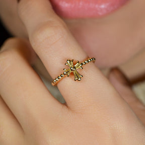 Cross Ring - Adjustable Vintage Ring Knuckle Joint  Gold Ring Silver Ring Cute Ring Women Ring