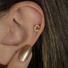 Letter Piercing for Helix, Tragus, Lobe, and Cartilage