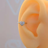 Mini Heart Ear Cuff Compression Cartilage Earrings