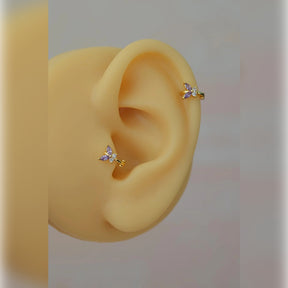 Butterfly Ring Piercing Tragus Helix Cartilage Earring Purple