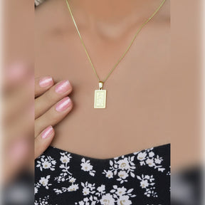 Allah Necklace Rectangular Square Allah Pendant Necklace Gold  Allah Necklace  Gold Necklace  Islamic Jewelry