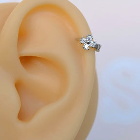 Mini Floral Tragus Piercing for Helix, Cartilage, and Lobe