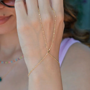 Thin Hand Chain, Minimalist Finger Chain, Bague Bracelet, Delicate Hand Chain, Slave Chain Link, Dainty Hand Chain, Ring to Bracelet