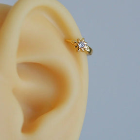 Gold Polar Star Ring Tragus Piercing Helix Cartilage Earring