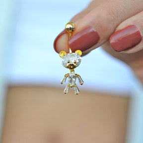 Teddy Bear Belly Button Ring, Navel Piercing, Belly Button Piercing, Curved Barbell, Belly Piercing, Belly Bar, Belly Ring