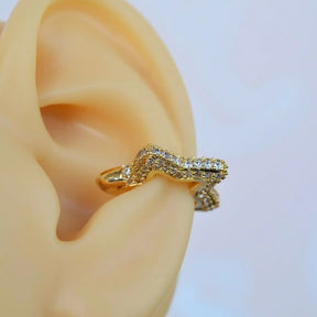 Gold Star Ear Cuff with Zircon Stone No Hole Required Cartilage Earrings