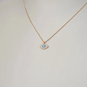 Mini Eye Figured Necklace - Evil Eye Necklace with Minimal Pendant in Silver