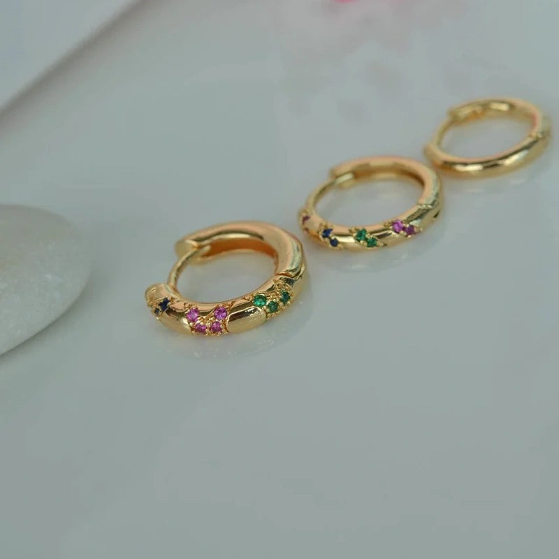 Coloured Zircon Stone Ring Set of 3 Earrings in Gold and Silver