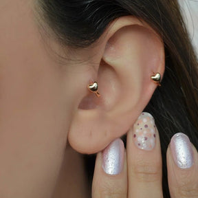 Heart Tragus Piercing for Helix, Cartilage, and Lobe - Gold and Silver