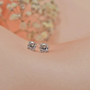 Single Stone Earrings Solitaire Zircon Stone in Gold and Silver 2mm To 7mm