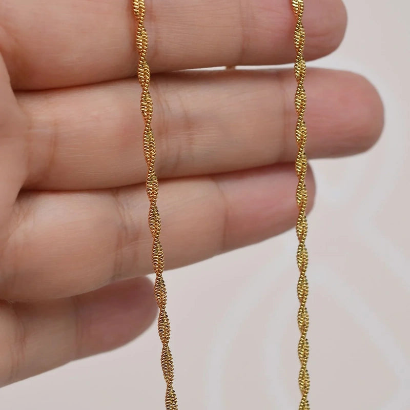 Luminous Rotating Steel Chain Necklace in Silver - 45 cm