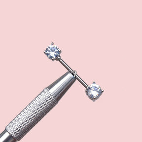 Nipple Piercing with Zircon Stones - Silver Colour 16 mm