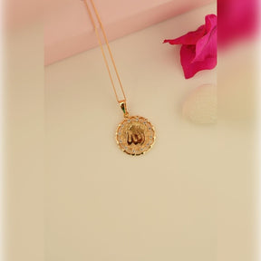 Allah Necklace Gold  Allah Pendant  Necklace Embellished Stones Gold Necklace  Islamic Jewelry