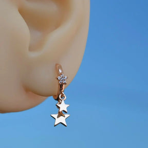 Star Dangling Helix Piercing Cartilage Lobe Earring