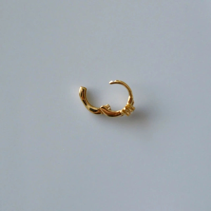 Gold Polar Star Ring Tragus Piercing Helix Cartilage Earring