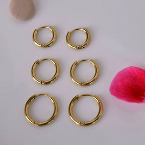 Minimal Steel Earring Set - 6 Pieces in Gold and Silver