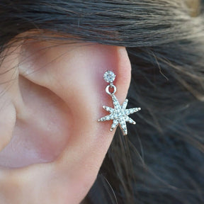 Pole Star Wobbly Piercing Helix Cartilage Silver Colour