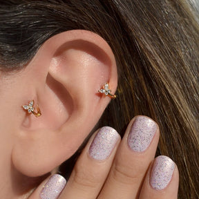 Mini Butterfly Tragus Piercing for Helix and Cartilage - Silver Colour