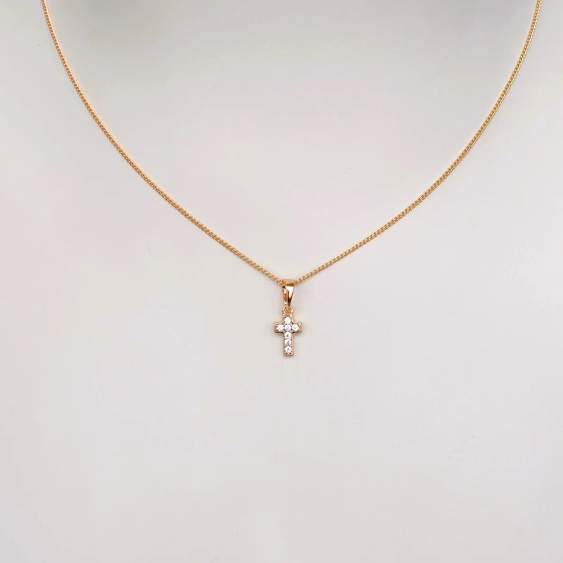 Mini Cross Necklace Minimal Cross Necklace