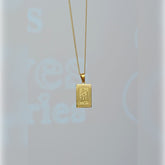 Allah Necklace Rectangular Square Allah Pendant Necklace Gold  Allah Necklace  Gold Necklace  Islamic Jewelry