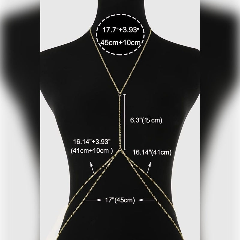 Body Chain Layering Body Chain Bikini Body Jewelry Festival Summer Body Chain Costume Sexy Gold  Silver