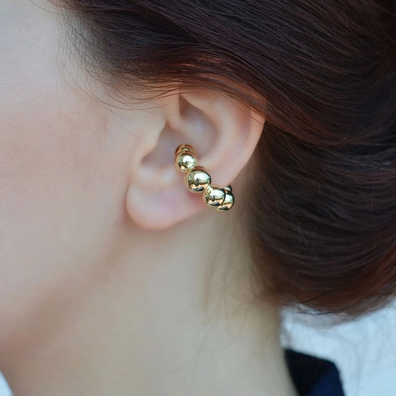 Ear Cuff with Balloon Design, No Hole Required Cartilage Earring in Gold and Silver Holeless