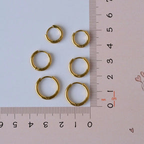 Minimal Steel Earring Set - 6 Pieces in Gold and Silver