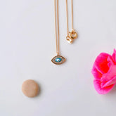 Mini Eye Figured Necklace - Evil Eye Necklace with Minimal Pendant in Silver