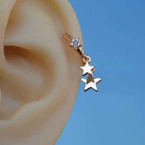 Star Dangling Helix Piercing Cartilage Lobe Earring