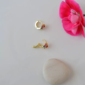 Colourful Butterfly Children's Earrings in Gold and Silver