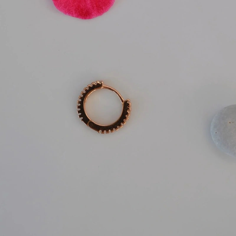 Stony Steel Ring Model Helix Piercing for Tragus, Cartilage, and Lobe in Rose Gold Colour